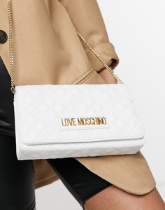Белая стеганая сумка через плечо Love Moschino-Белый