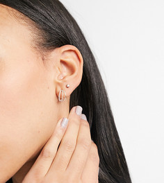 Серьги из стерлингового серебра с несколькими кольуами и цепочкой Kingsley Ryan-Серебристый