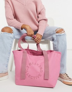 Парусиновая сумка-тоут розового цвета ASOS Weekend Collective-Розовый цвет