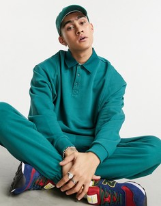 Зеленый oversized-свитшот с воротником-поло от комплекта ASOS DESIGN-Зеленый цвет