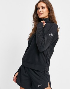 Черный свитшот под куртку на короткой молнии Nike Running Air-Черный цвет