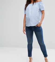 Джинсы с завышенной талией и вставкой для живота ASOS DESIGN Maternity-Синий