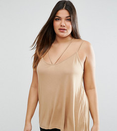 Топ с бретелями решеткой ASOS CURVE The Ultimate-Коричневый