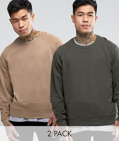 2 свитшота (бежевый/хаки) ASOS - СКИДКА-Мульти