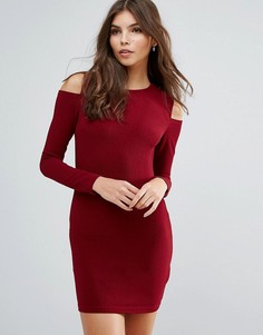 Облегающее платье с вырезами на плечах AX Paris-Красный