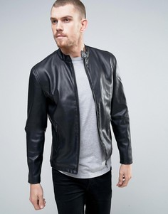 Байкерская куртка из искусственной кожи French Connection-Черный