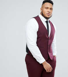 Бордовый приталенный жилет ASOS DESIGN Plus-Красный