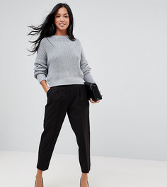 Комбинируемые брюки-сигареты с завышенной талией ASOS PETITE-Черный