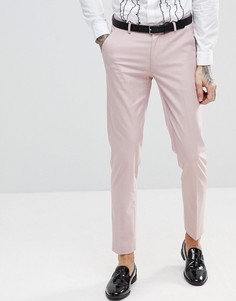 Розовые зауженные брюки под смокинг ASOS-Розовый