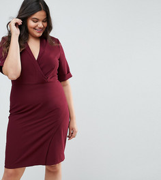 Платье с запахом спереди Closet London Plus-Фиолетовый