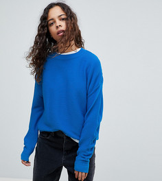 Oversize-джемпер в рубчик ASOS PETITE-Синий