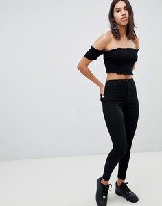Черный кроп-топ с открытыми плечами ASOS DESIGN