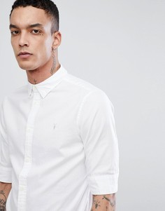 Белая рубашка с короткими рукавами и логотипом AllSaints-Белый