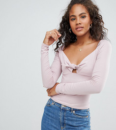 Лонгслив с завязкой ASOS DESIGN Tall-Розовый