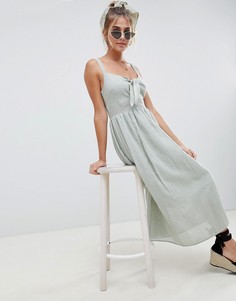 Платье макси на завязке ASOS DESIGN-Зеленый