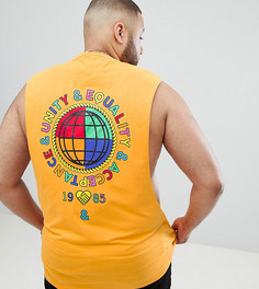 Майка с принтом на спине ASOS DESIGN x glaad& Plus-Оранжевый