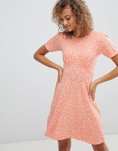 Чайное платье мини в горошек ASOS DESIGN-Мульти