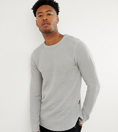 Длинный вязаный топ с асимметричным краем D-Struct TALL-Серый