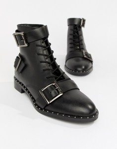 Кожаные ботинки на шнуровке ASOS DESIGN Arabelle-Черный