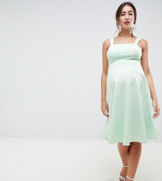Платье для выпускного с квадратным вырезом ASOS DESIGN Maternity-Зеленый