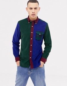 Облегающая разноцветная вельветовая рубашка на пуговицах с карманом Polo Ralph Lauren-Мульти