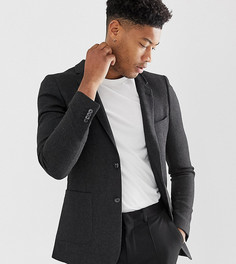 Темно-серый приталенный блейзер с добавлением шерсти ASOS DESIGN Tall
