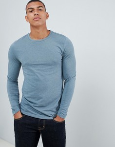 Синий лонгслив с круглым вырезом ASOS DESIGN