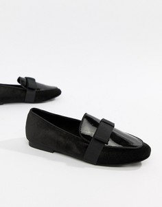 Черные лоферы с бантом River Island-Черный