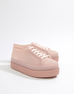 Кроссовки из мягкого пластика со шнуровкой и массивной подошвой Melissa-Розовый