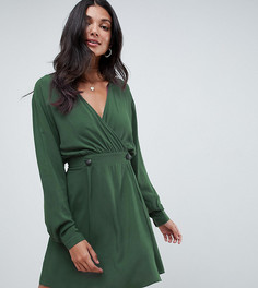 Повседневное платье мини с запахом ASOS DESIGN Tall-Зеленый