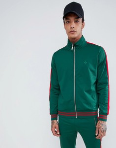 Зеленая спортивная куртка с красными полосками по бокам Criminal Damage-Зеленый