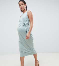 Платье миди с узлом ASOS DESIGN Maternity-Мульти