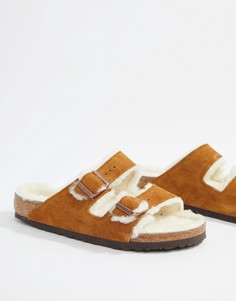 Сандалии с шерстяной стелькой Birkenstock Arizona-Коричневый
