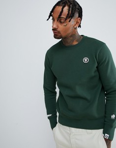 Зеленый свитшот с принтом AAPE By A Bathing Ape