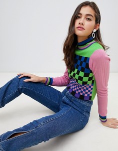 Джемпер в шахматную клетку с окантовкой ASOS DESIGN-Мульти
