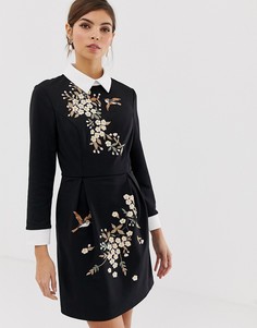 Платье с вышивкой Ted Baker Ellan-Черный