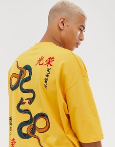 Oversize-футболка с принтом на спине ASOS DESIGN-Оранжевый