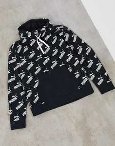 Черный худи с принтом Puma Amplified