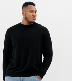 Вязаный джемпер большого размера Jack & Jones Essentials-Черный