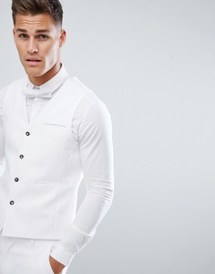 Белый приталенный жилет ASOS DESIGN Wedding