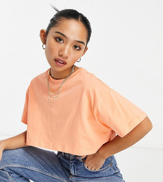 Супер короткая футболка абрикосового цвета ASOS DESIGN Petite-Оранжевый цвет