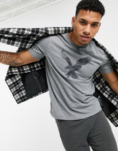 Серая меланжевая футболка с логотипом в виде орла спереди American Eagle-Серый