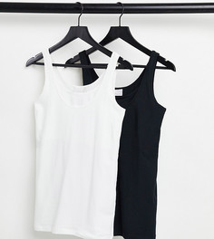 Набор из двух маек для кормления черного и белого цвета Mamalicious Maternity-Многоцветный Mama.Licious