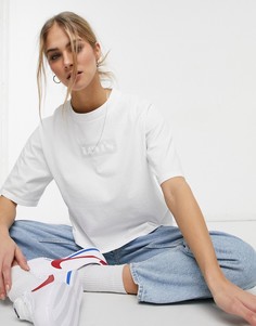 Укороченная свободная футболка белого цвета с логотипом в рамке Levis-Белый Levis®