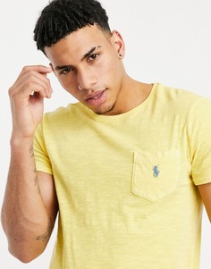 Желтая меланжевая футболка с карманом и логотипом Polo Ralph Lauren-Желтый