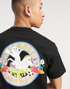 Черная футболка с принтом всадника на единороге RIPNDIP-Черный цвет