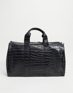 Черная спортивная сумка с эффектом крокодиловой кожи Smith & Canova-Черный цвет