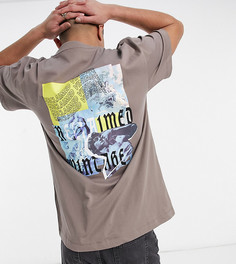 Светло-бежевая футболка с художественным принтом на спине Reclaimed Vintage Inspired-Светло-бежевый