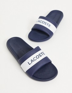 Темно-синие шлепанцы с логотипом в виде крокодила Lacoste-Темно-синий