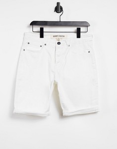 Белые облегающие джинсовые шорты New Look-Белый